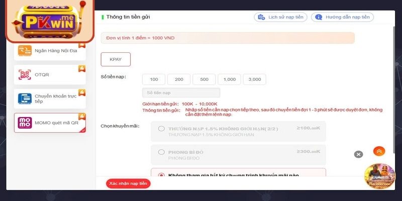 Sở hữu phương thức thanh toán hợp lệ